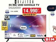 DİJİTSU 55 İNÇ UHD GOOGLE TV DG22000 AKILLI TELEVİZYON